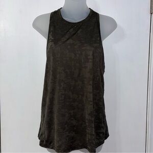 Lululemon Racerback Split Back Tank Top Camo Fatigue Green Size 4